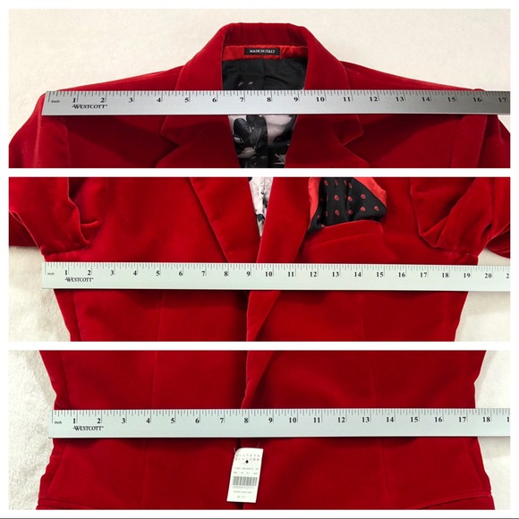 Alexander Mcqueen Velvet Blazer Jacket Red Sz 38R - Picture 8 of 8